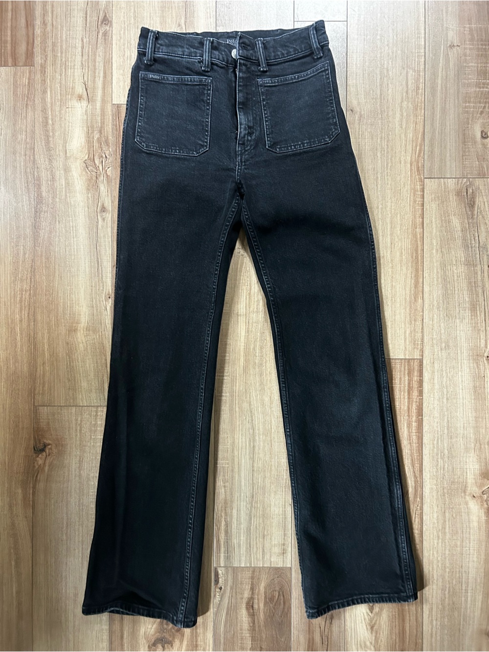 Ralph Lauren Black Flared Wide-Leg Jeans